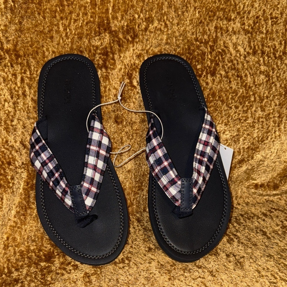 Sonoma Goods For Life Colson men's Plaid thong Summer sandals XL 12/13